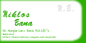 miklos bana business card